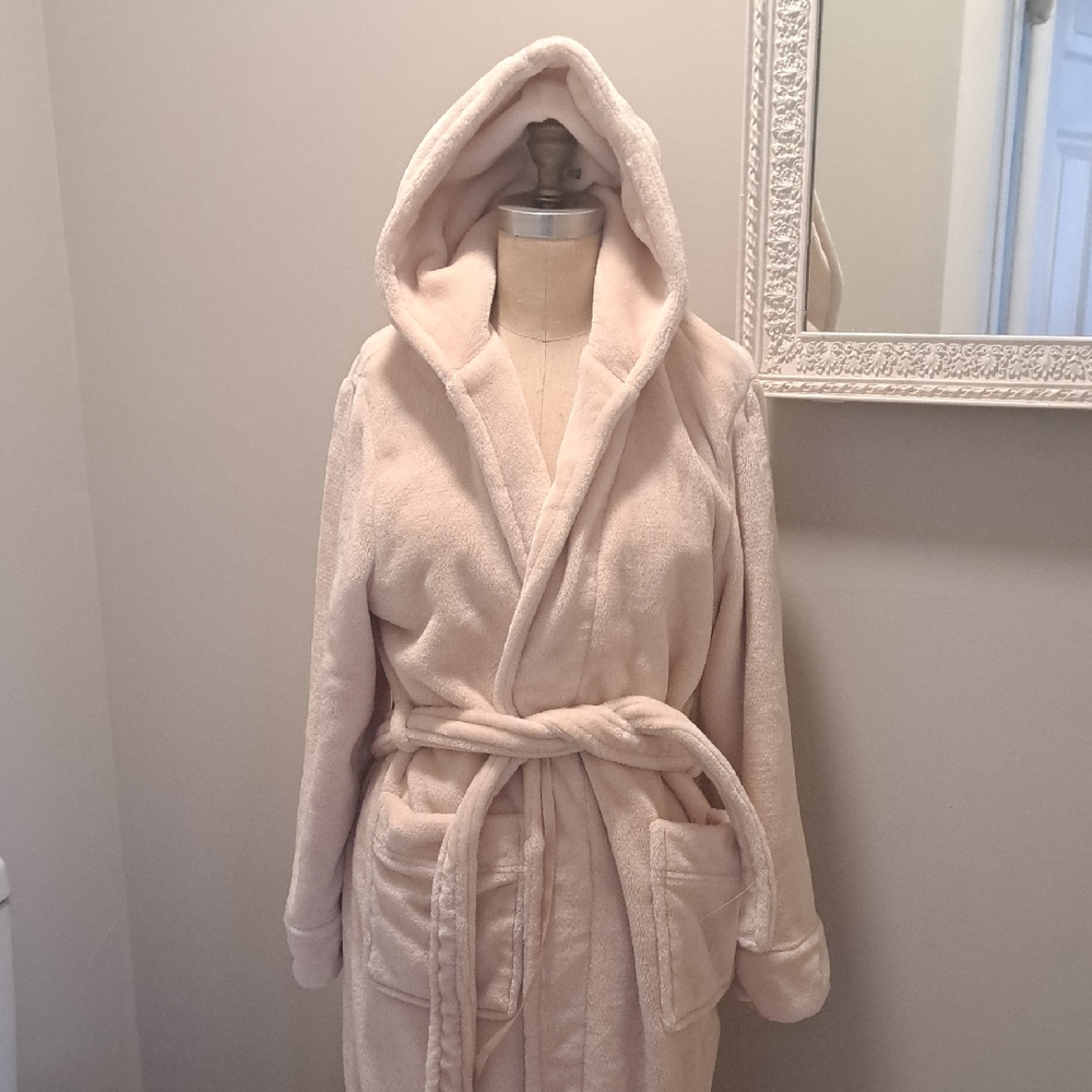 Hooded Plush Bath Floor Length Robe